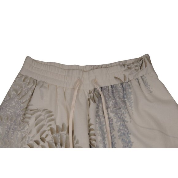 Adam Lippes Womens Floral Tree Joggers Medium Cream Sweatpants Wide Leg Cropped - Picture 5 of 7